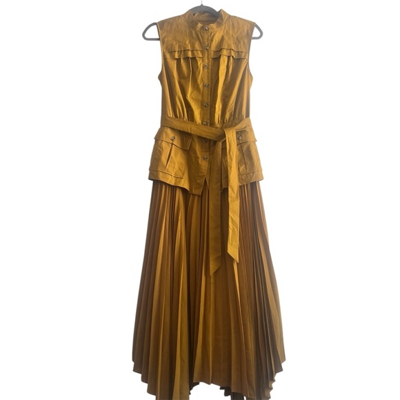 Anthropologie Sleeveless Vested‎ Pleated Midi Dress Size S - Picture 4 of 8